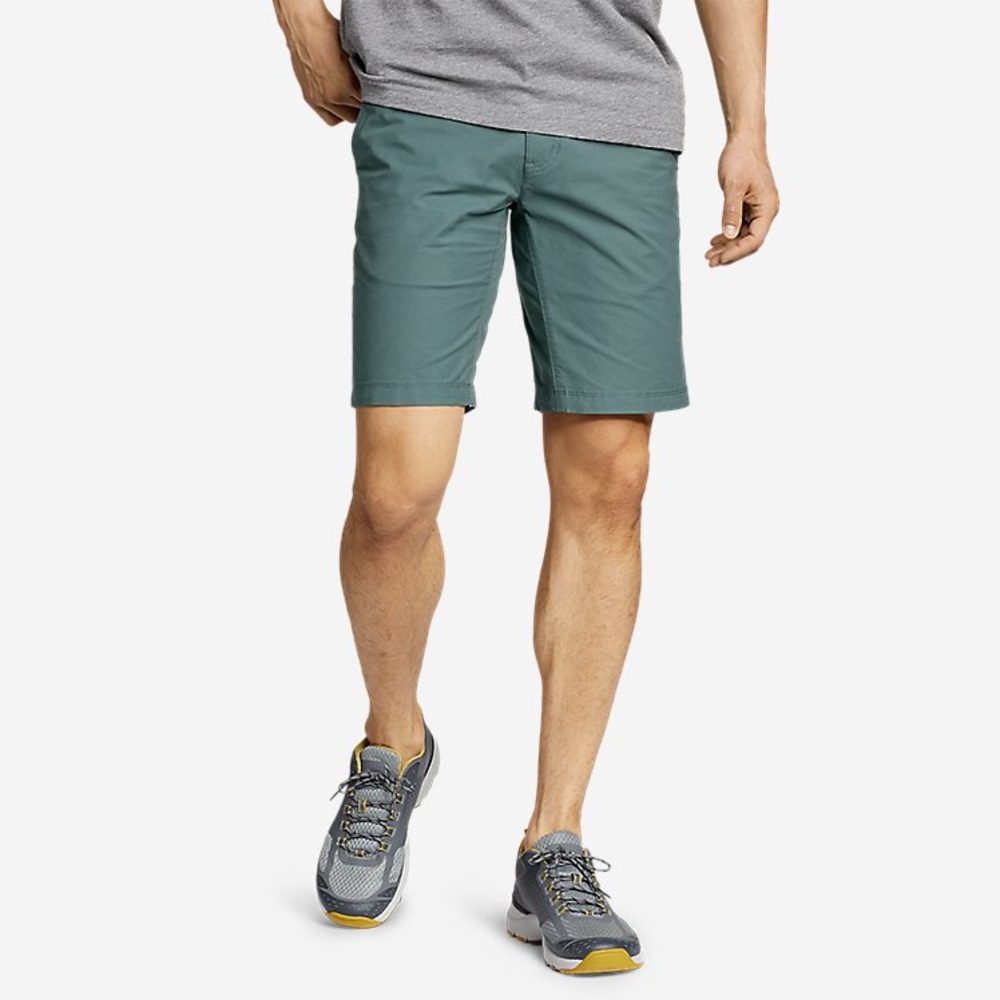 Eddie Bauer Voyager Flat Front Evergreen Shorts